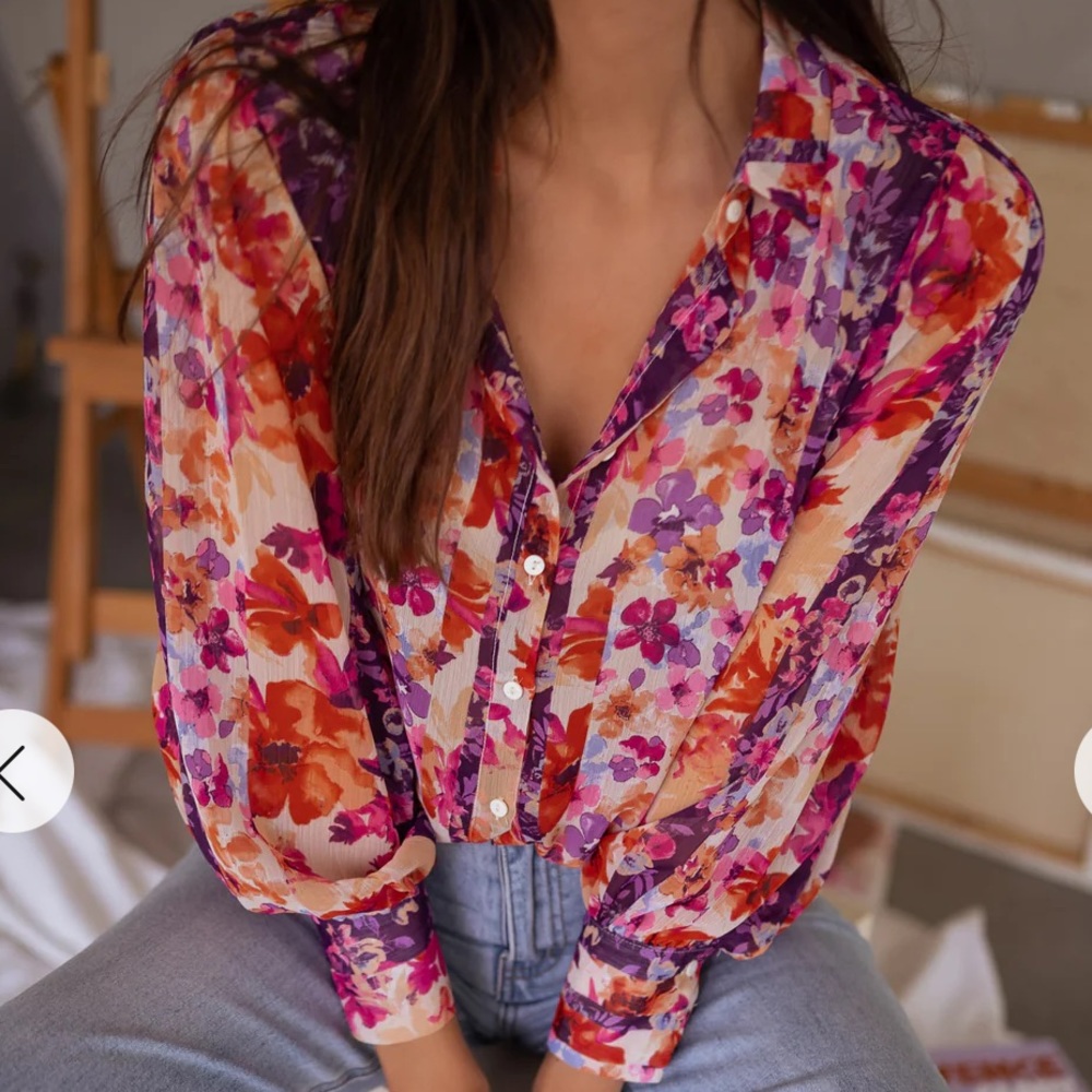Colourful floral blouse